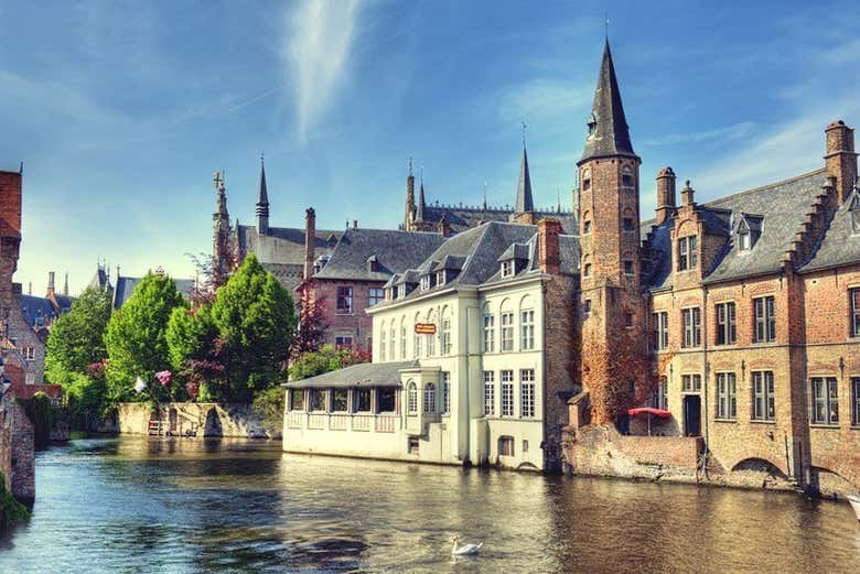 One of the many canals in Bruges 