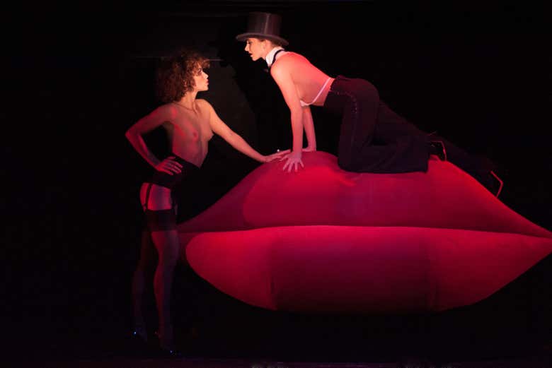 One of the sets from the Crazy Horse Show