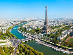 Eiffel Tower from a birds' eye perspective